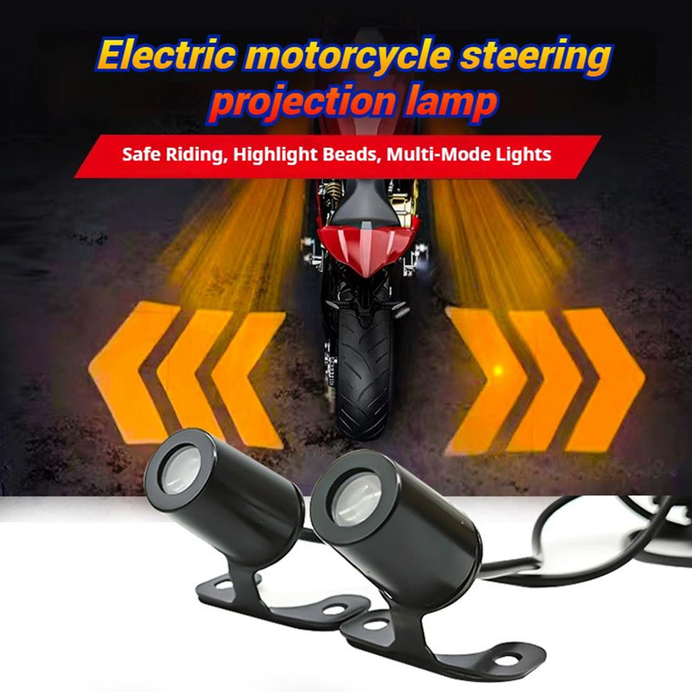 Universal Motorcycle Projection Turning Signal Illumination Lamp LED Atmosphere Motorbike Highlight Warning Indicator Light
