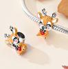 925 Silver Autumn Charms Beads Squirrel Deer Maple Leaves Pendant For Women DIY Jewelry Bracelet