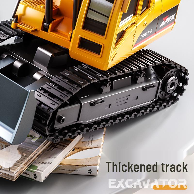 11-Channel Rechargeable Electric Alloy Excavator Bulldozer with Spray Simulations - Children's Engineering Toy
