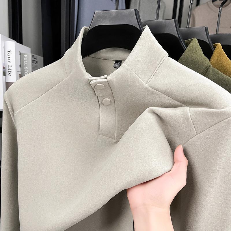 Men s Deep Gray Thickened Stand-Up Collar Button-Up Hoodie - AutumnWinter Warm Casual Pullover Available In Multiple Colors M 2600₽