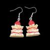 INS Style Cute Strawberry Cake Earrings Fun Forest Cartoon Stud Earrings for Students E1111