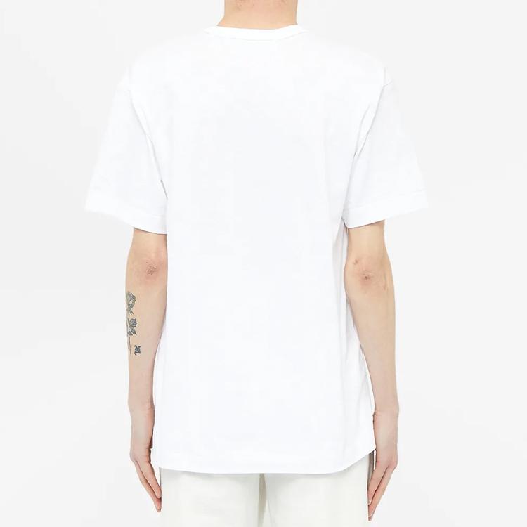 CDG Play T-Shirts Men's White Crew Neck Moderate Straight Fit p1-t086-1