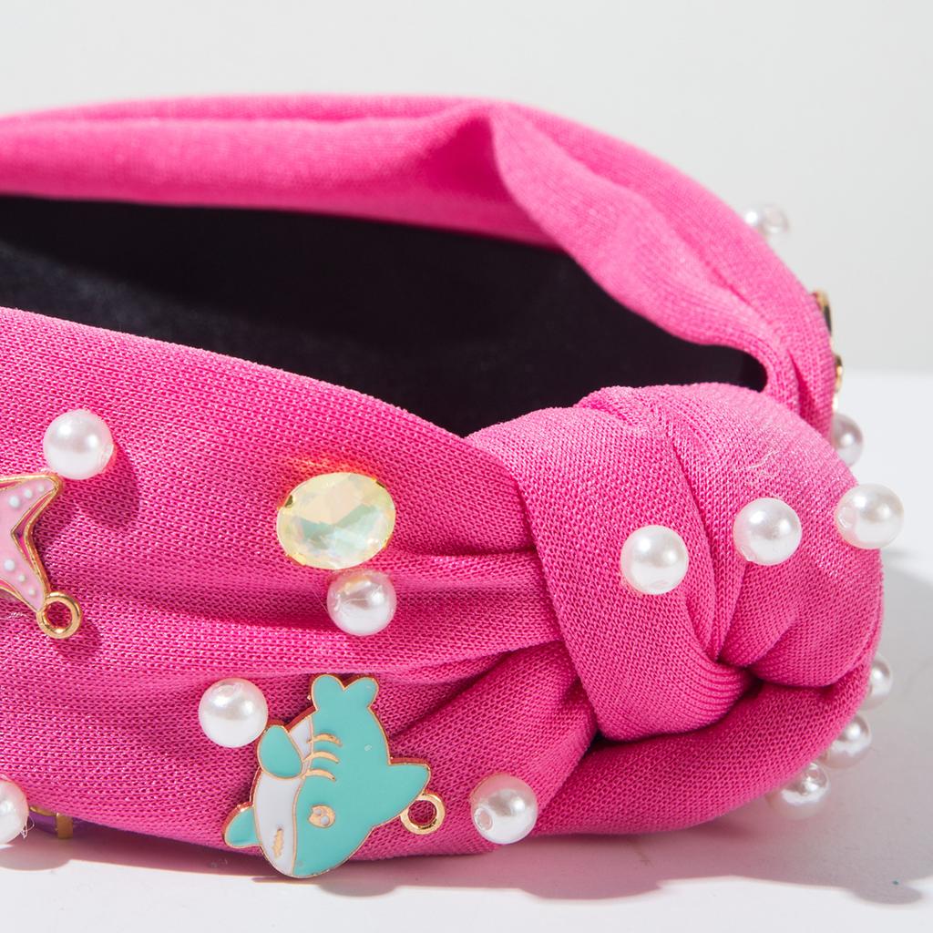 Holiday Style Headbands Alloy Marine Biological Accessories Nail Bead Inlaid Diamond Hair Accessories Women Hairband Hair Band