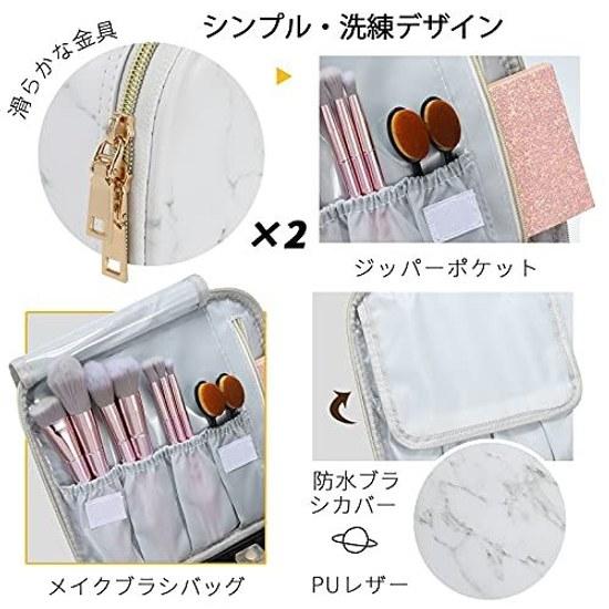 Hapilife Makeup Box Pouch Large Capacity Cosmetic Products Case Storage Portable Professional Travel White