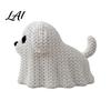 Hand-knitted Texture Ghost 3D Printed Dog/Cat Figurine Ornaments Knitted Halloween Animal Soft Cute Ornament Decorations Small Puppy/Kitten