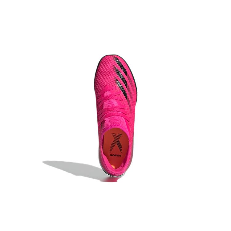 Adidas X GHOSTED 3 Turf K Comfortable Round Toe Abrasion Resistant Low top Kids' Soccer Shoes Rose Red Kids' FW6927