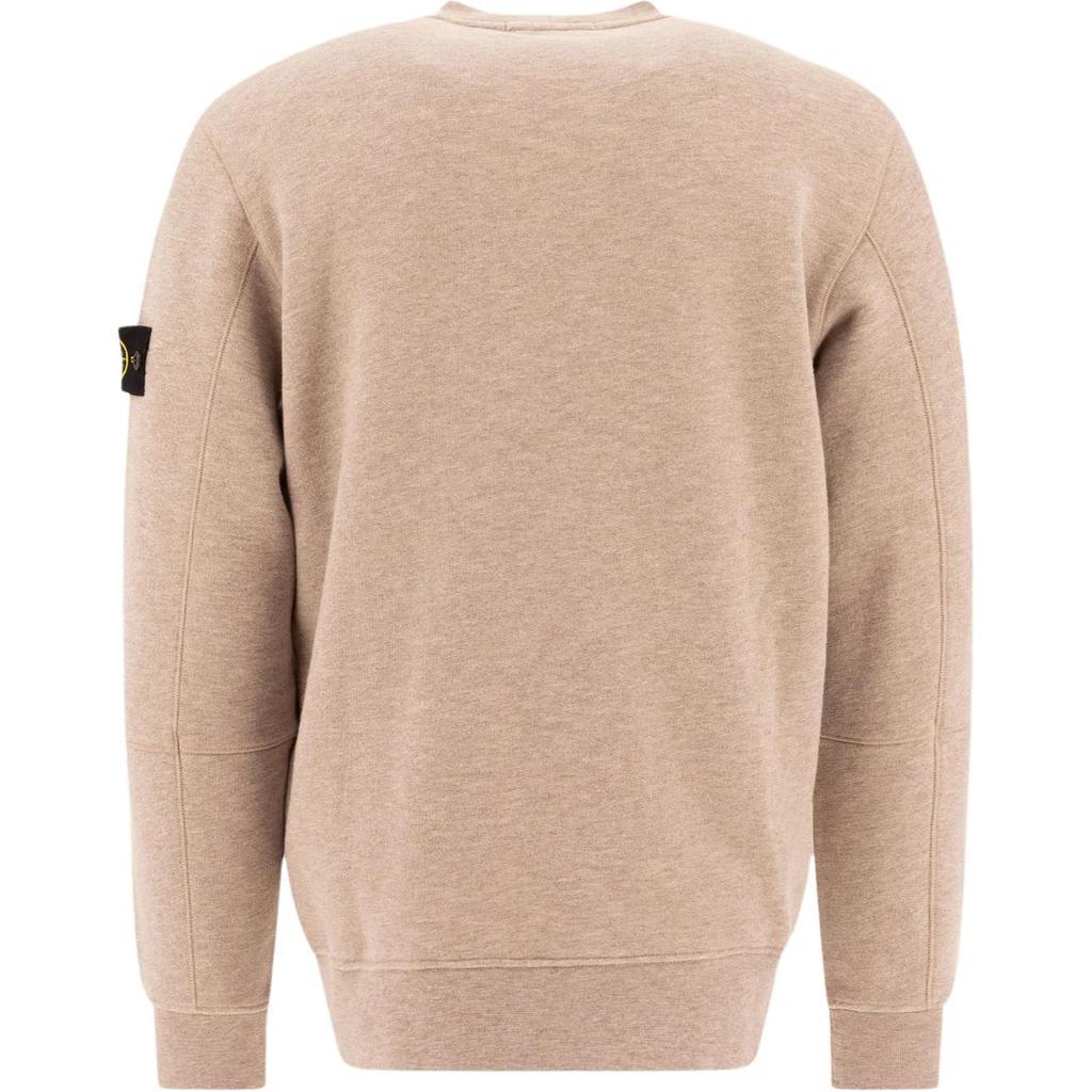 Stone Island Plain Logo Crew Neck Pullover Long Sleeve Sweatshirt Men sweatshirt Sand 811565338-V0094