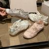 Sheepskin Version Ballet Style Sweet Sister Round Head Satin Sneakers Women's Bow Casual Shoes New German Training Shoes Single Shoes