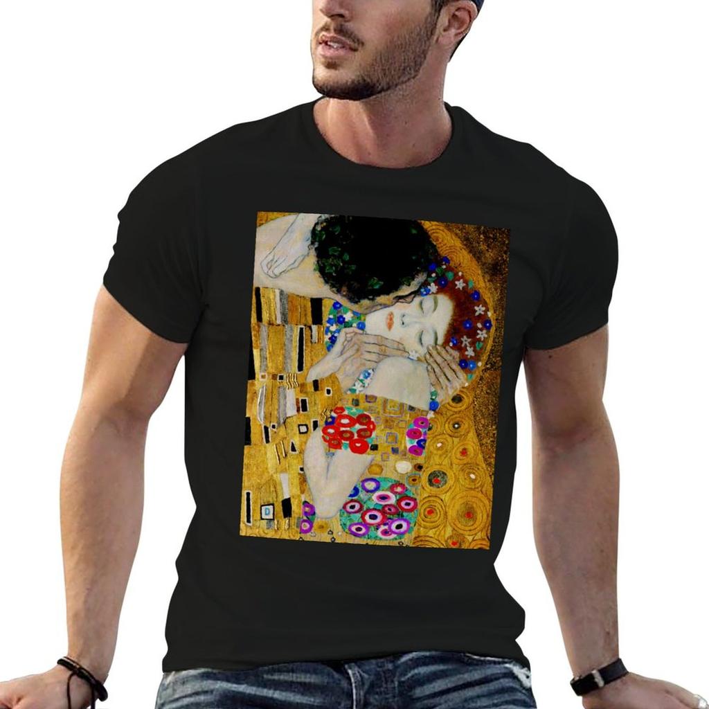 The Kiss By Gustav Klimt Liebespaar The Lovers Tshirt Anime T Shirts For Unisex T Shirts For Unisex Cotton Soft Tshirt