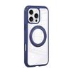 For iPhone 16 Pro Magnetic Case Stress Relief Kickstand TPU + PC Transparent Protective Phone Cover