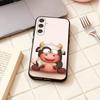 Cute Cartoon Black and White Cow For Samsung Galaxy S23 S24 S25 Ultra S22 Plus S21 Black Soft Case Waterproof Soft Case