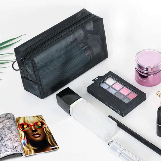 Federmäppchen Transparent Hohe Kapazität Tragbar Netz Reißverschluss Aufbewahrung Atmungsaktiv Reise Camping Waschtasche Reisezubehör