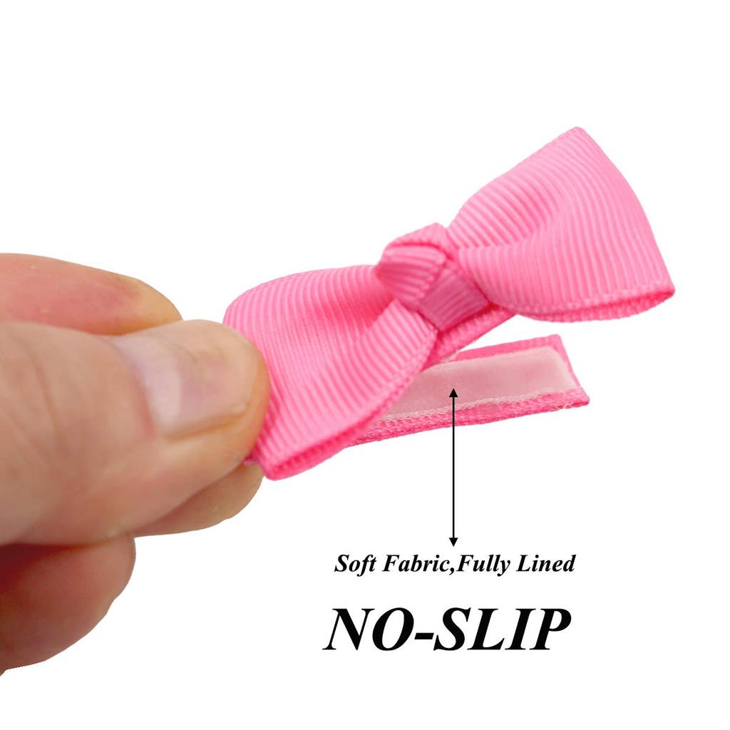 10/20 Pcs Boutique Tiny Baby Bows Grosgrain 2" Hair Bows Non-Slip Full Lined Alligator Clips for Baby Girls Toddlers