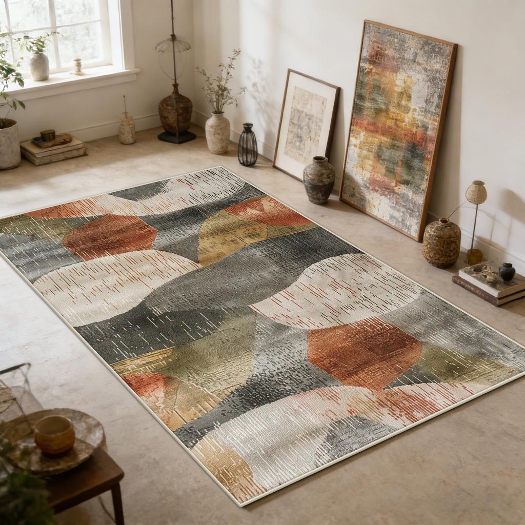 Retro Abstract Art Style Living Room Carpet Modern Decoration Easy Clean Studio Rug Bedroom Cloakroom Lint-free Floor Mat Tapete