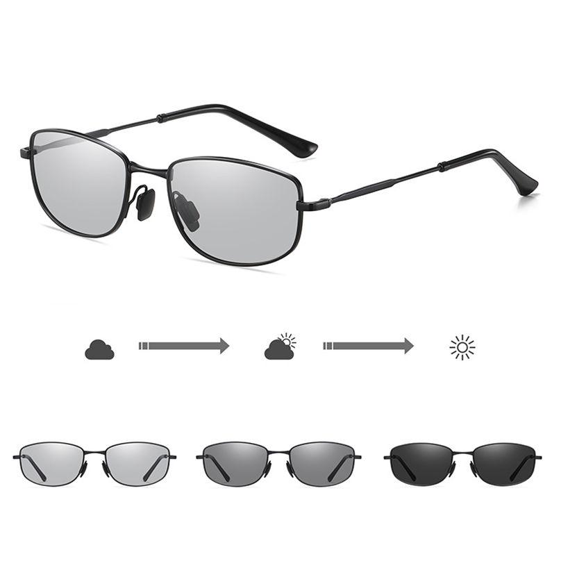 AORON Metal Frame Photochromic Polarized Sunglasses for Men Women Fashion Outdoor Driver Driving Glasses UV400 Anti Glare Sunglasses