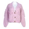 Women's Handmade Flower Patchwork Cardigan: Stylish 2024 Autumn Long Sleeve Sweater