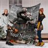 Custom Name God of War Theme Printed Blanket - Perfect for Couch, Bed, Travel & Outdoor Use | Machine Washable, Cozy & Durable.