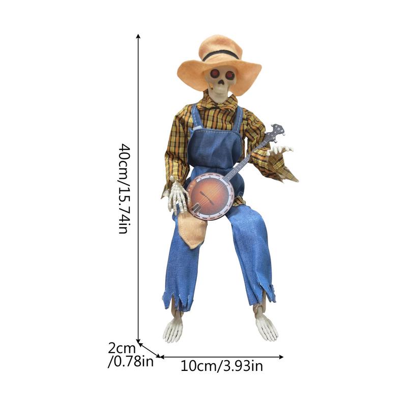 Spooky Skeleton Figurine Halloween Spooky Skull Figurines Decor Portable Design Desktop Decor For Fireplaces Tables Shelves