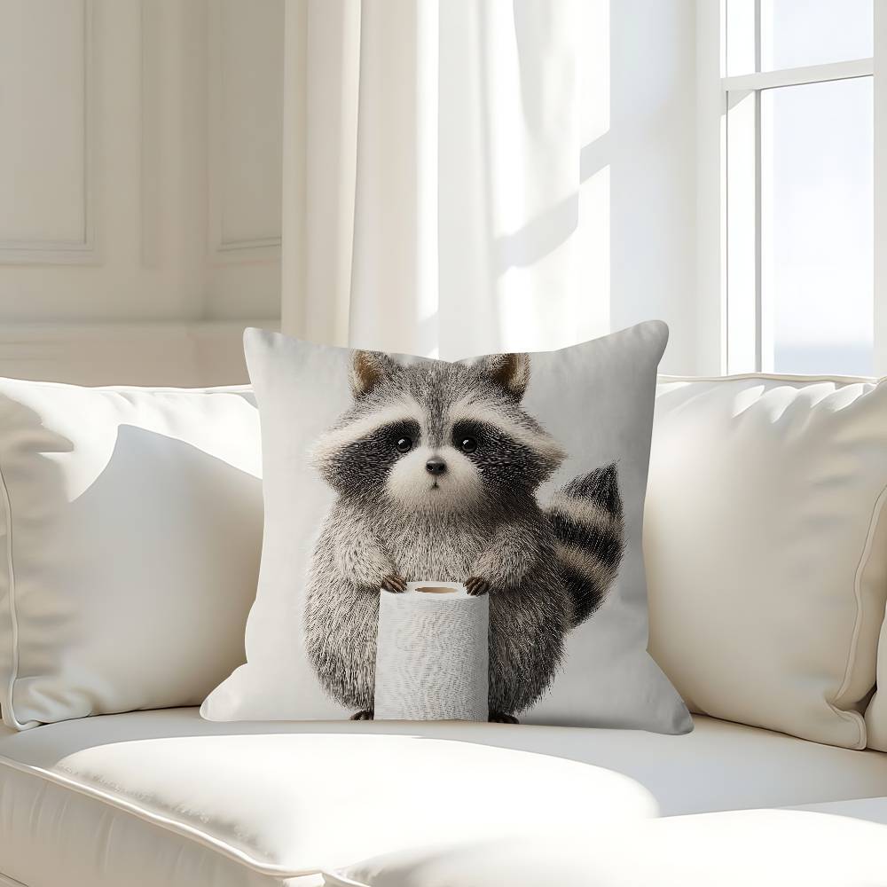 Funny Animals Bathroom Pillow Case Removable Washable Cushion Cover – All-Season Soft Linen