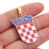 Croatia Map Pendant Necklace Fashionable Croatian Flag Neckchains Adjustable Ethnic Collarbone Chains Couple Jewelry