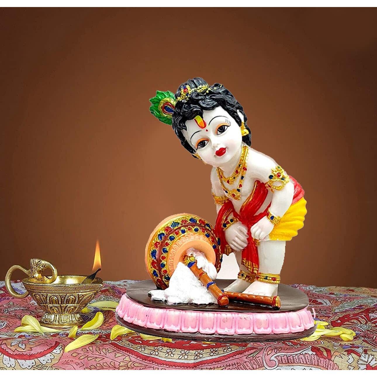 Indian Traditional Lord Krishna beautiful Idol Multicolor For Temples SK7873