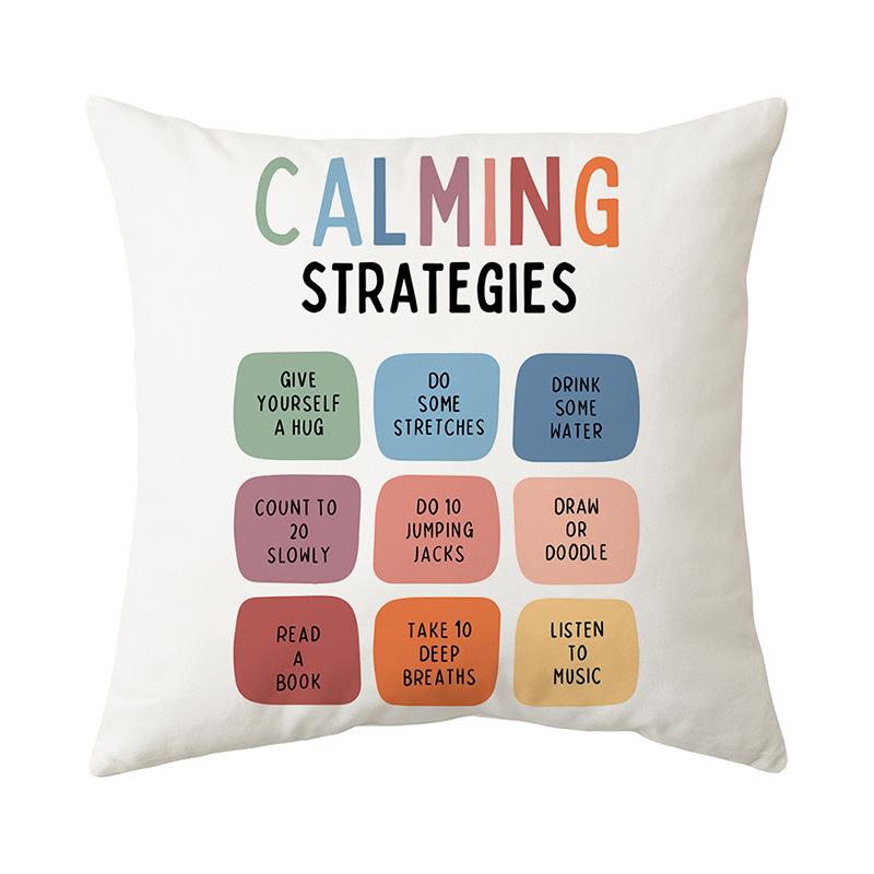 Rainbow Pillowcase Short Plush Letter Print Home Fabric Sofa Pillowcase Holiday Cushion Cover