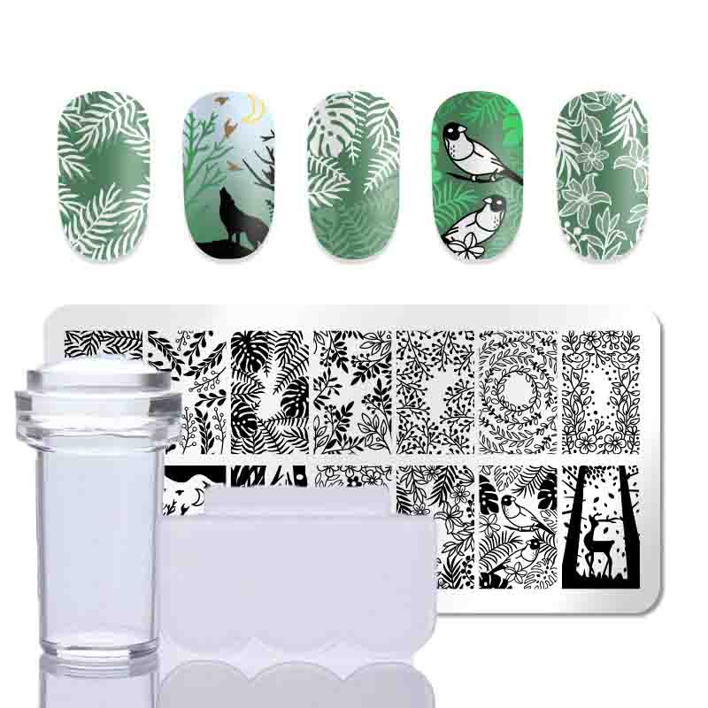 

2 шт./компл., штампы для дизайна ногтей во французском стиле, лист, цветок, трафареты из нержавеющей стали, инструменты для печати изображений для маникюра, 2 шт./компл.