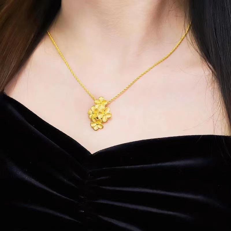 Gold Color Jewelry Sets For Women Multi Flowers Finger Ring Bracelet Necklace S Set Wedding Jewellery Accessories Bijoux Gift