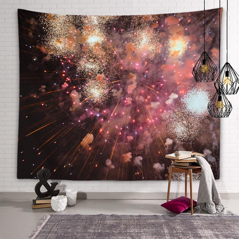 Beautiful Fireworks Tapestry Background Wall Art Tapestry Dormitory Room Beautiful Decoration Living Room Home Decoration