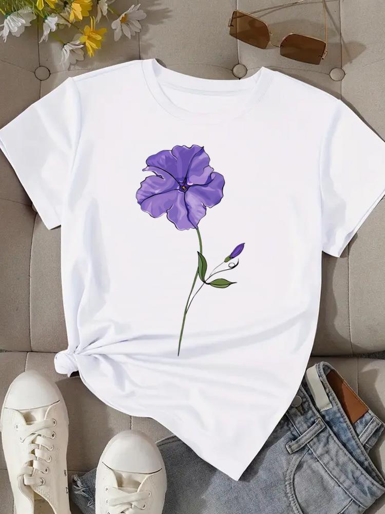 (Asian Size) Print trend love style cute  Fashion Female Tee Top Women Clothing T Shirt Woman Short Sleeve Graphic T-shirts