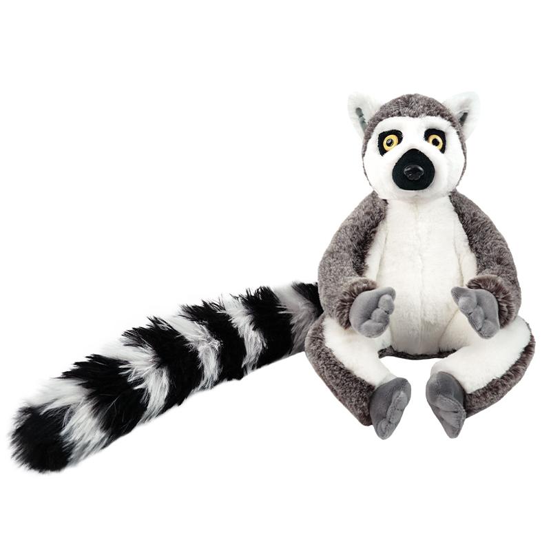 Simulation Lemur Doll Plush Toy Stuffed Wild Animal Long Tail Plushie Companion Appeasing Gift