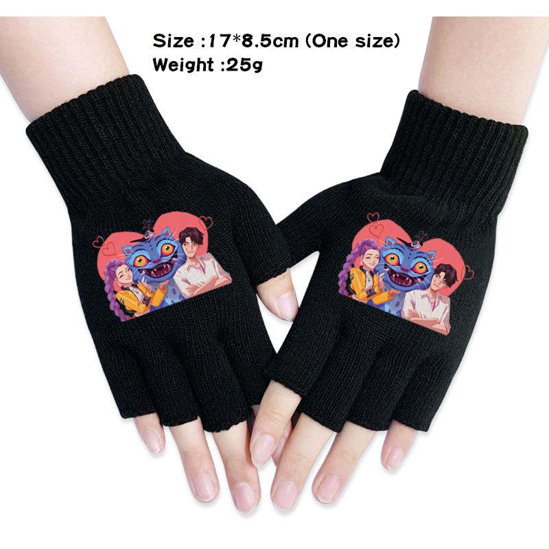 Kinder Jungen Mädchen Kpop Derpy Bedruckte Baumwolle Herbst Winter Warm Gestrickte Touch-Handschuhe