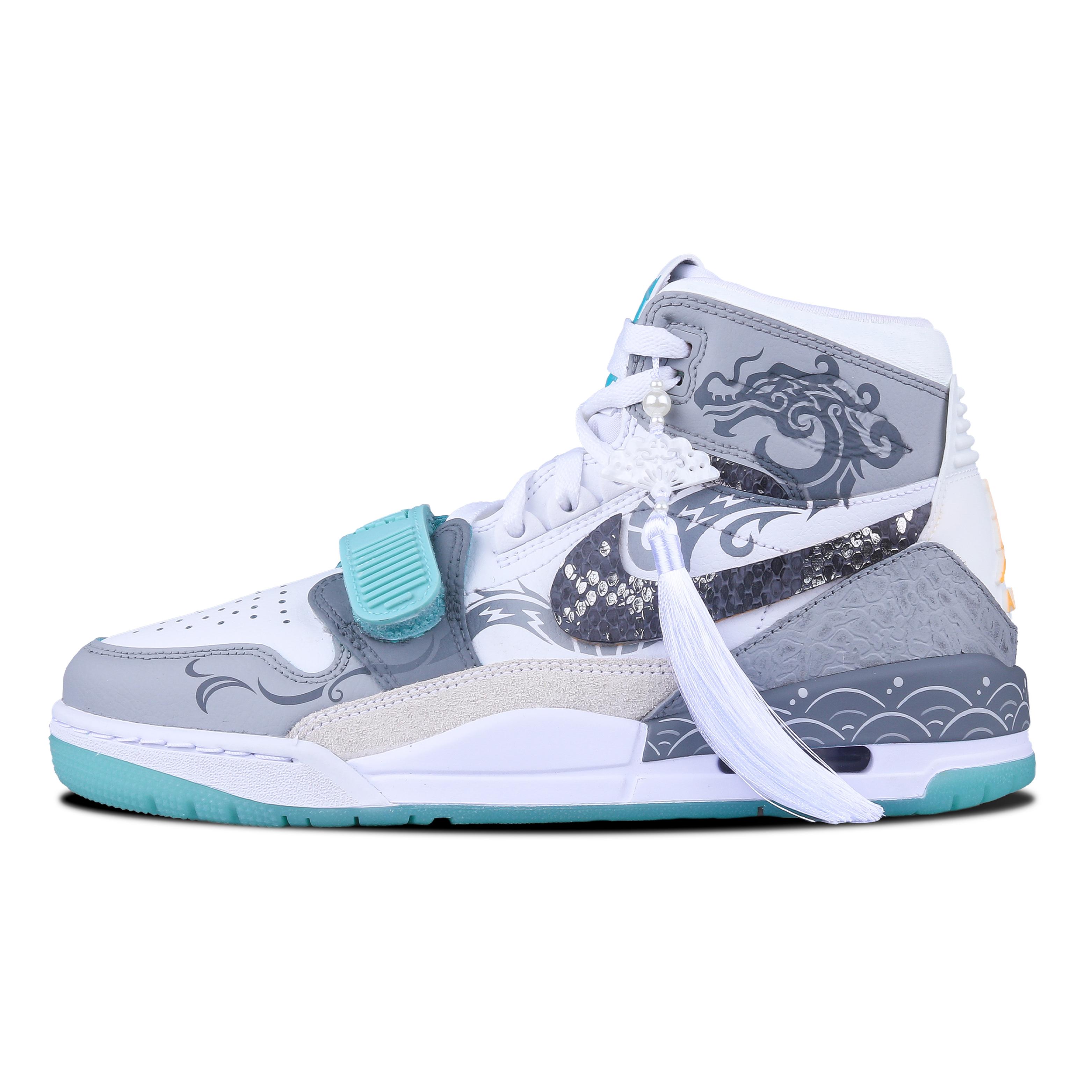 

Jordan Legacy 312 Black Dragon High top Vintage Basketball Shoes Men s Black White Gray FV3625-181(Team73-) 41