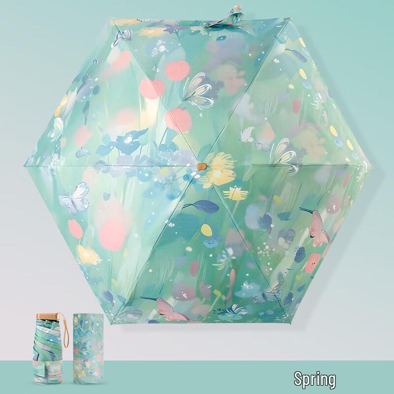 YUTENG Retro Oil Painting Compact Umbrella