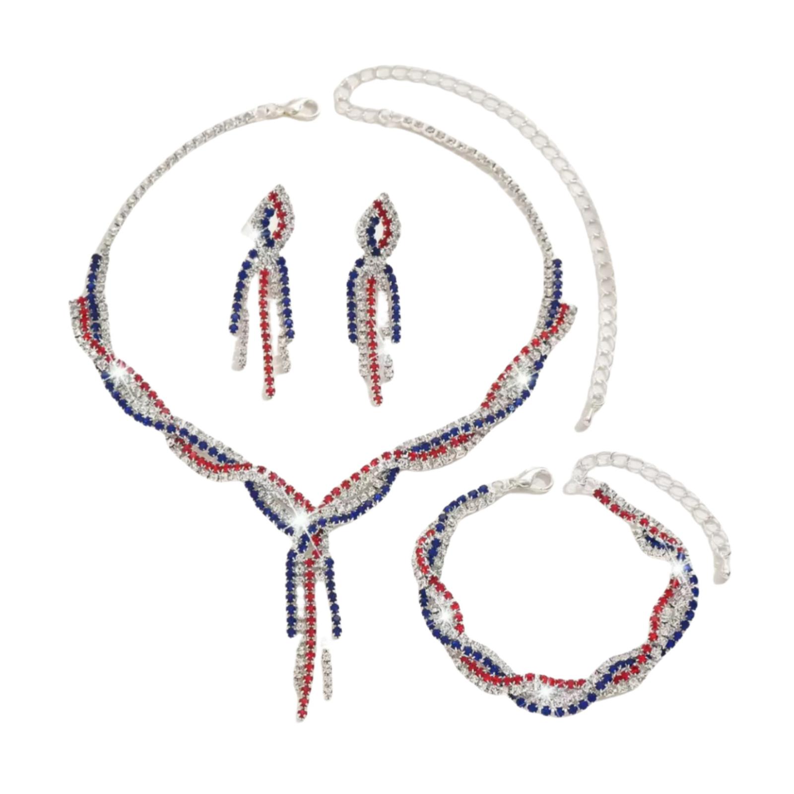 Independence Day Fashion Earrings, Headpieces, Hand Accessories Set