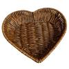 Hand-woven Rattan Wicker Basket Fruit Tea Snack Bread Basket Cosmetic Heart-shaped Storage Box Household Kitchen Supplies