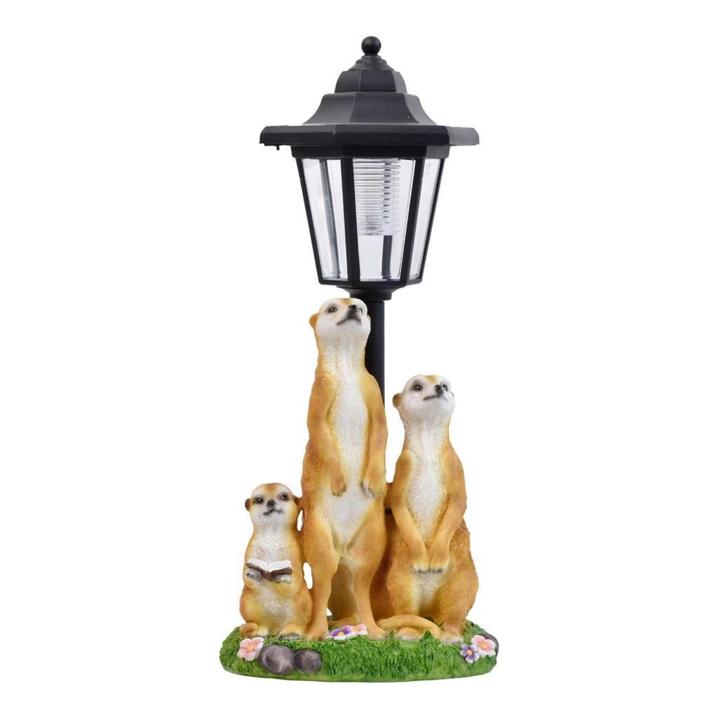 JYL TS/113,Outdoor Creative Meerkat Solar Light Figurine Resin Garden Animal Sculpture Home Decor Lamp