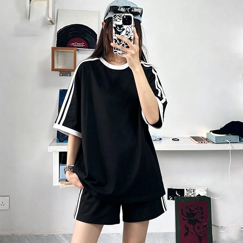 Completo Sportivo a Maniche Corte Estivo Lento Casual Set Due Pezzi