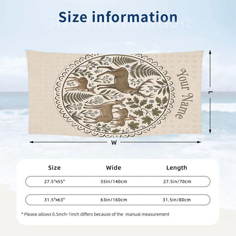 Day Dead Celebration Theme Quick Dry Beach Towel Custom Name Text Print Large Sand Resistant Towel Beach Vacation