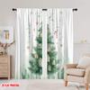 2 Stück, 2D-Flachdruck Vorhänge Weihnachtsbaum Dorf Sterne (2) Vielseitiger Stoff (ohne Stange) Festlich Ldeal für Wohnzimmer,