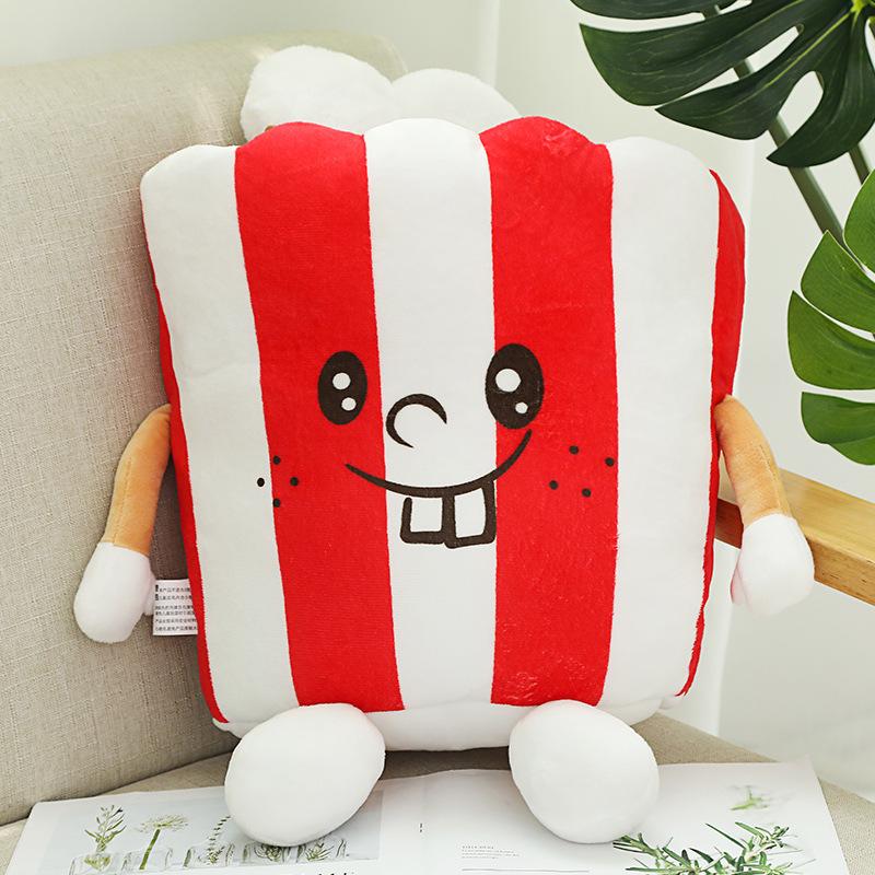 Creative Food Plush Toy: Burger, Fries, Popcorn, Chicken Leg, Pizza - Cute Sleeping Hug Pillow Doll