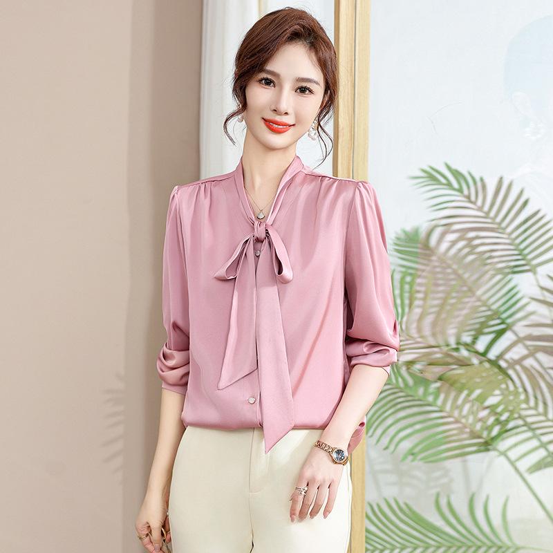 2025 Spring Women's Fashion: Casual V-Neck Chiffon Blouse in New Chinese Style
