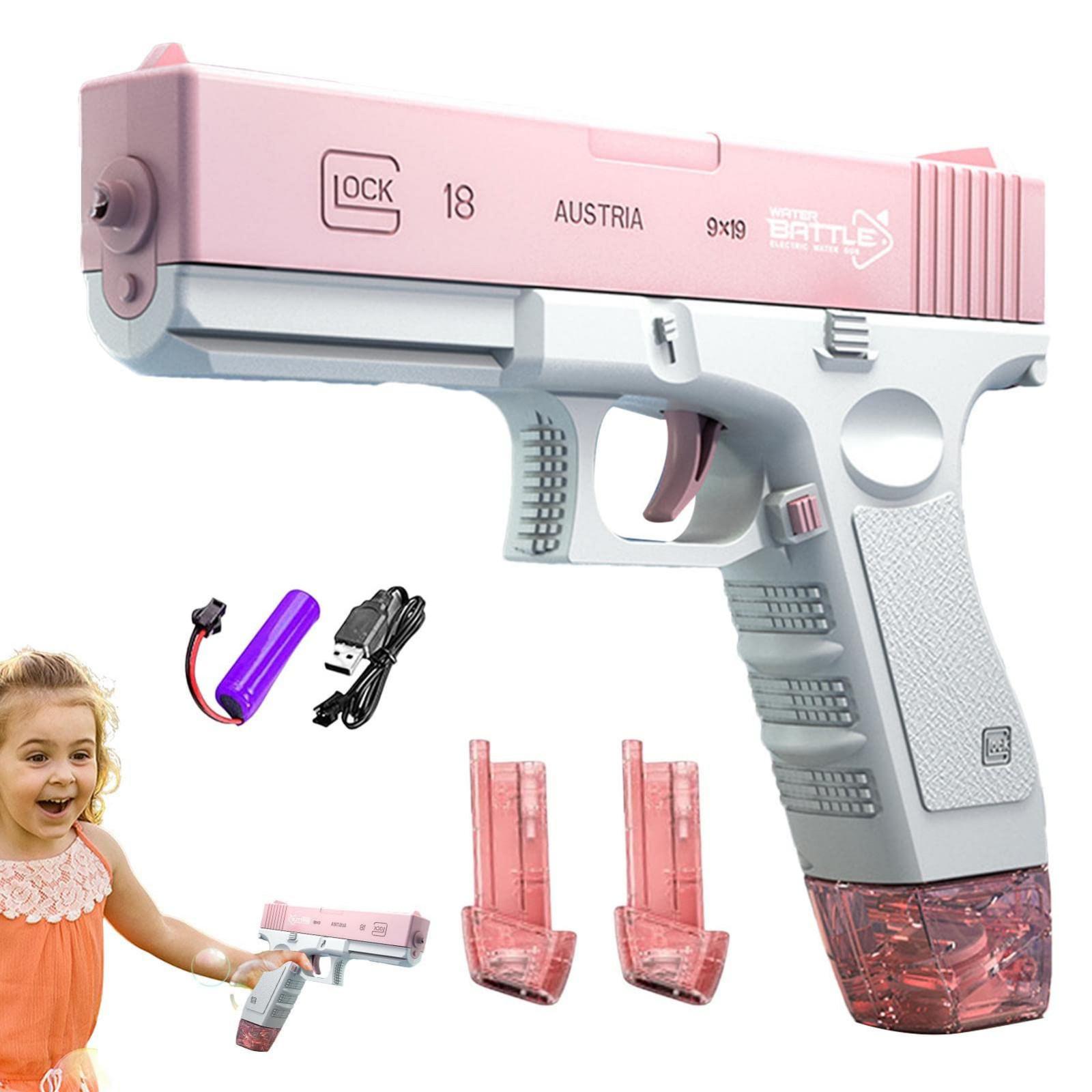 

Электрические водяные пистолеты для взрослых и детей, диапазон до 32 футов, супер автоматические водяные пистолеты с одной кнопкой 434CC+58CC One Size