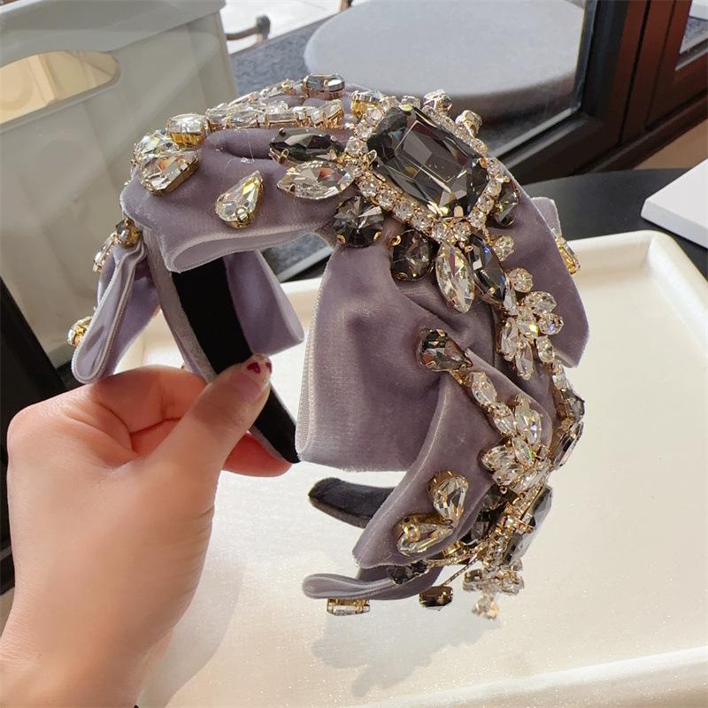 

Очень большая повязка на голову с бантом для женщин, девочек, большая повязка для волос с бантом, повязка на голову со стразами и кристаллами, черная, красная, аксессуар для волос