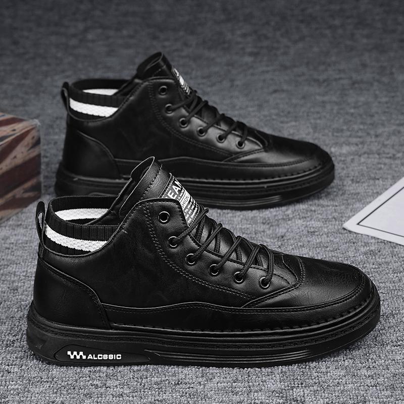 Hohe Schuhe Winter Samt Verdickt Warm Baumwollschuhe Fell Integriert Arbeitsschutz Lässig Lederschuhe