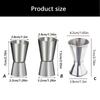 Twin Head Unchanging Steel Measuring Cup For Cocktails Baking 15ml 20ml 30ml 40ml Stable serving collection Equipment