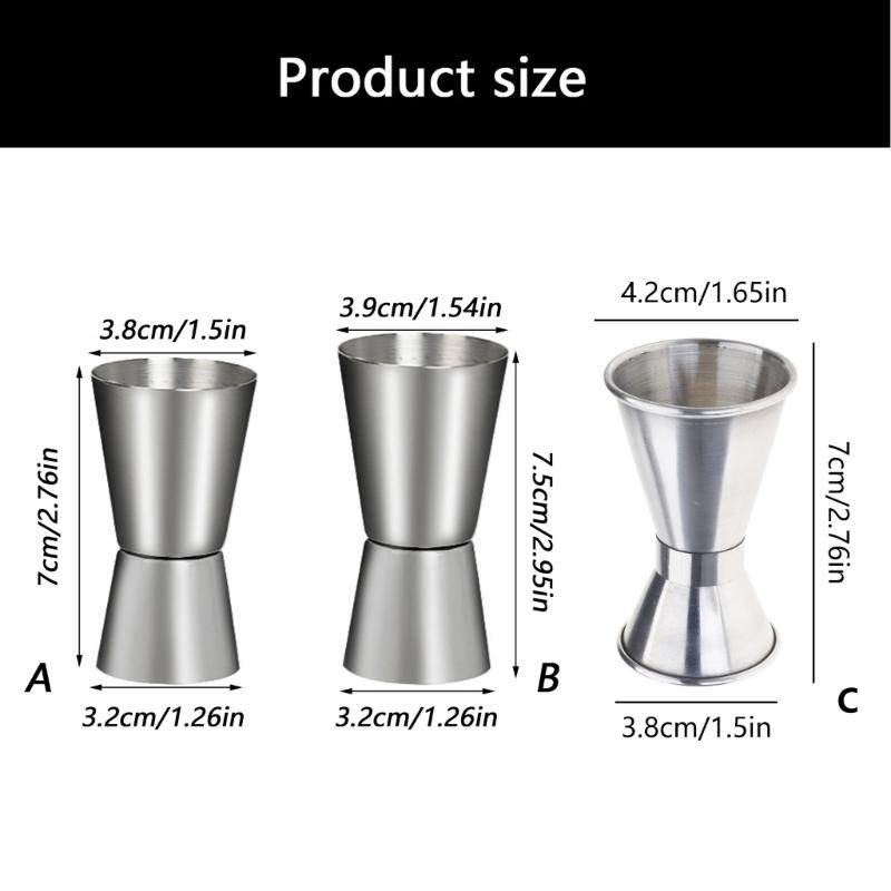 Twin Head Unchanging Steel Measuring Cup For Cocktails Baking 15ml 20ml 30ml 40ml Stable serving collection Equipment