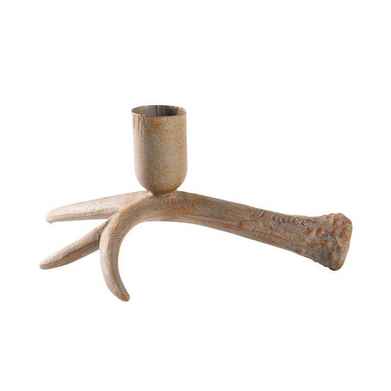 

Antique Deer Antler Resins Candle Holder Pillar Candlestick for Romantics Dinners and Elegant Homes Tabletop Decoration коричневый