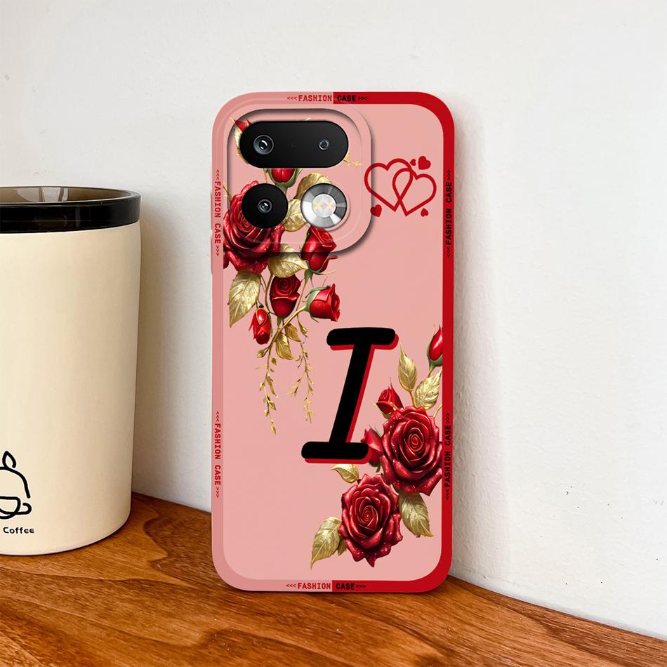 Phone Case For Realme 16 Pro Plus 5G Pretty Rose Letter Lightweight Funda For Realme 16Pro+ Anti Drop Soft Liquid Silicone Shell