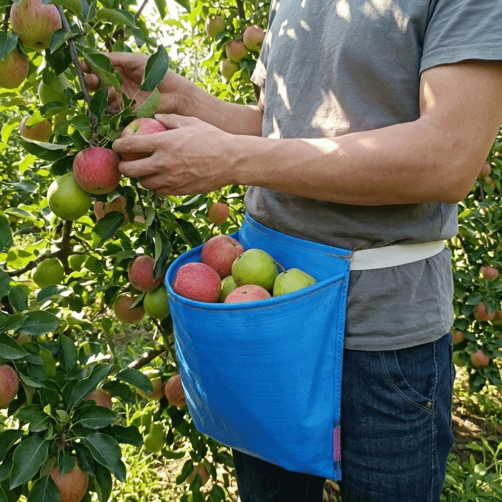 Garten Ernte-Schürze mit großer Kapazität, breite Öffnung, Gemüselager-Taschen, Outdoor-Hüfttasche, Obstgarten